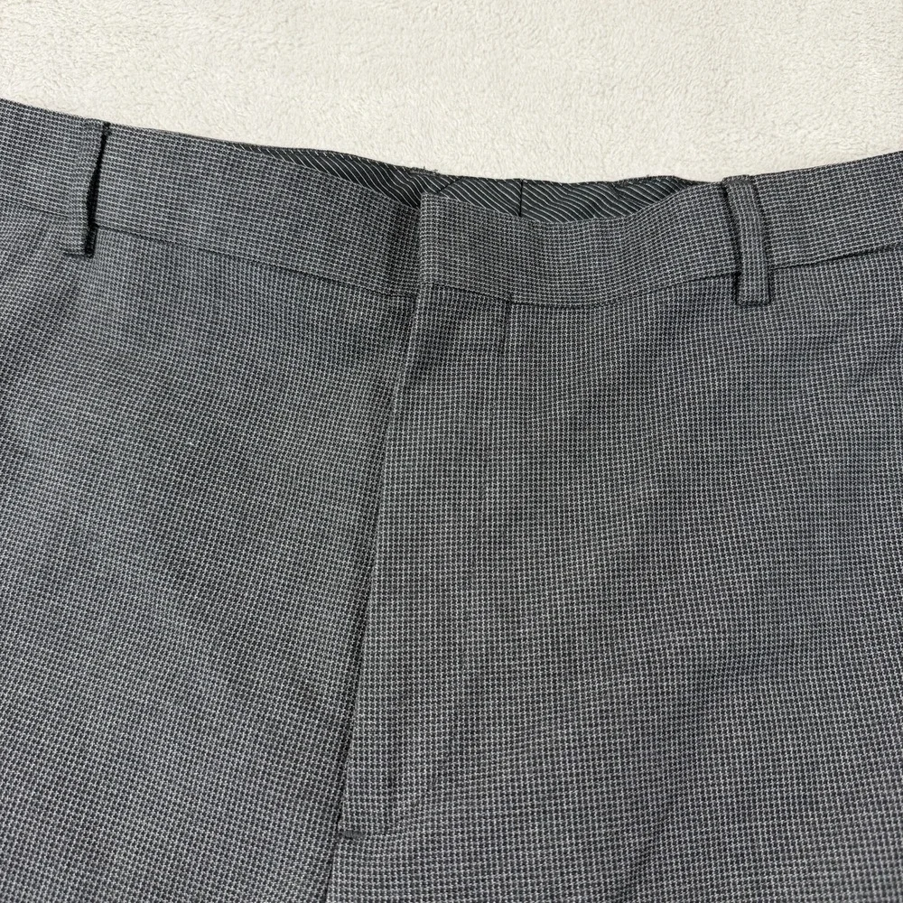 Banana Republic Non-Iron Tailored Fit Dress Pants Men's 36x34 Gray Flat Front